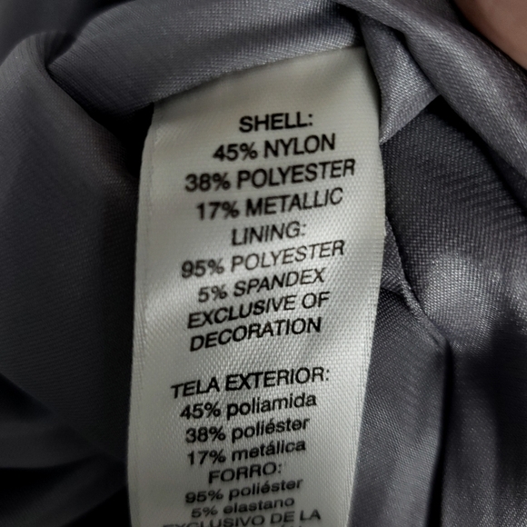 White House Black Market Metallic Lace Bell-Sleeve Shift Dress size 2 - Picture 8 of 12